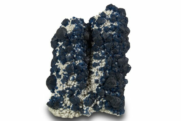 Blue Cubic/Octahedral Fluorite Encrusted Quartz - Inner Mongolia #319838